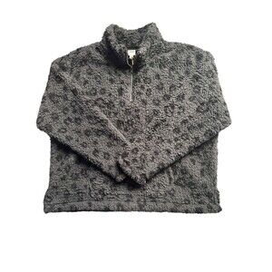 True Craft Women’s 1/4 Zip Fleece Sweater Size 3X - Leopard Print Winter Wear